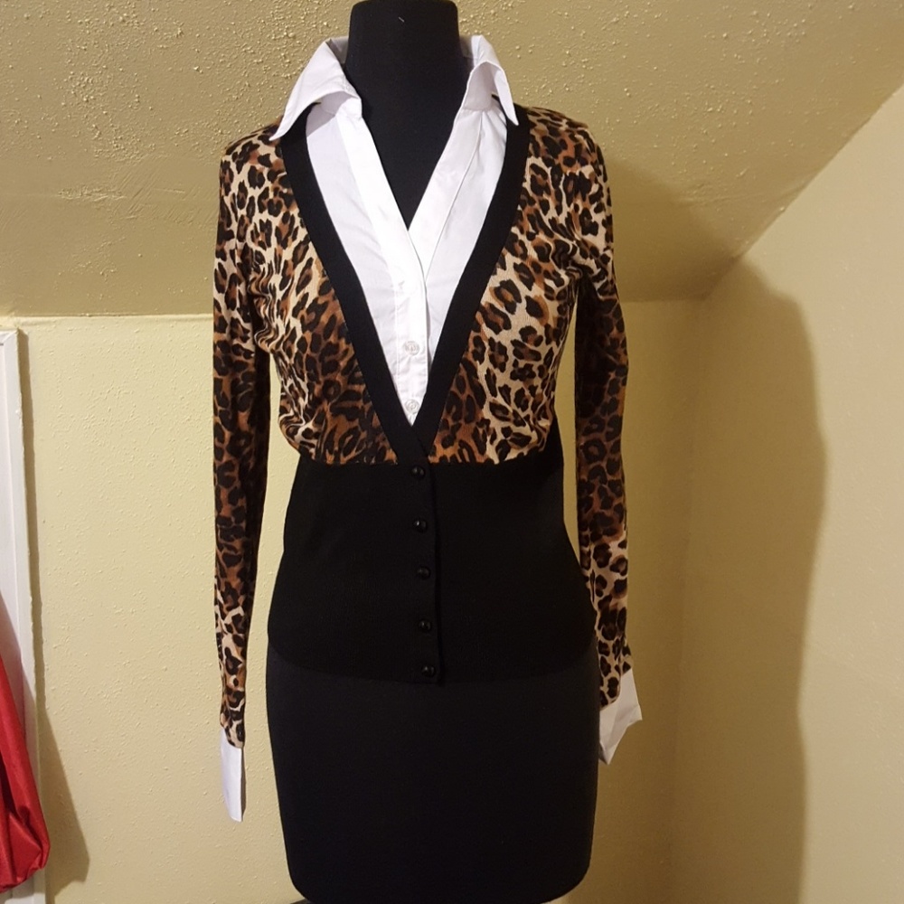 Leopard print cardigan/shirt